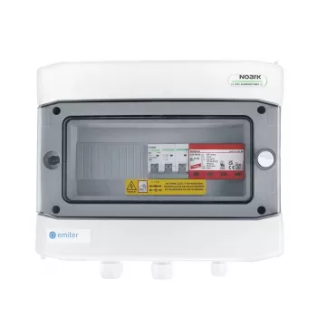 EMITER rozvádzač zapojený AC hermetický IP65 EMITTER s prepäťovou ochranou AC Dehn Typ 2, 50A 3-fázový, RCD Typ A 63A/300mA