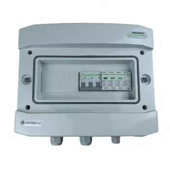 EMITER rozvádzač pripojený AC hermetický IP65 EMITTER s ochranou proti prepätiu AC Noark Typ 1+2, 40A 3-fázový