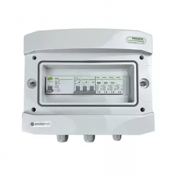 EMITER rozvádzač pripojený AC Hermetic IP65 EMITTER so prepäťovou ochranou AC Noark Typ 1+2, 40A 3-fázový, RCD Typ A 63A/300mA