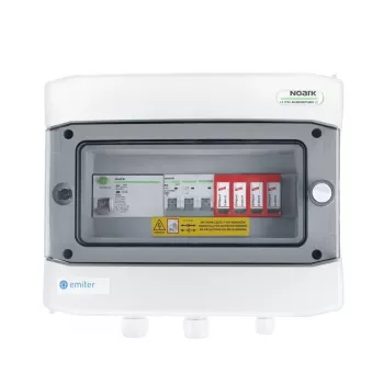 EMITER rozvádzač pripojený AC Hermetic IP65 s prepäťovou ochranou Dehn Typ 2, 40A 3-fázový, RCD Typ A 63A/300mA