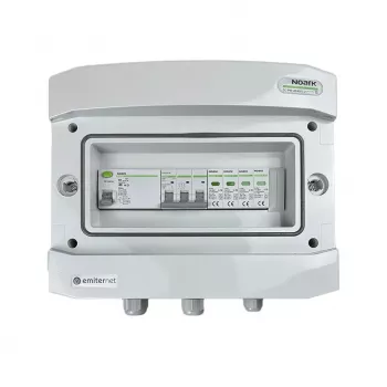 EMITER rozvádzač pripojený AC hermetický IP65 so zvodičom prepätia AC Noark typ 2, 40A 3-fázový, RCD typ A 63A/300mA