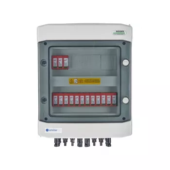 EMITER rozvádzač s pripojeným DC hermetickým IP65 EMITTER s ochranou proti prepätiu 1000V Typ 2 DC, 5x PV-string, 5x MPPT
