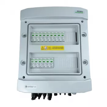 EMITER rozvádzač pripojený DC hermetický IP65-EMITTER s Noark 1000V Typ 2 DC prepäťová ochrana, 5x PV-string, 5x MPPT