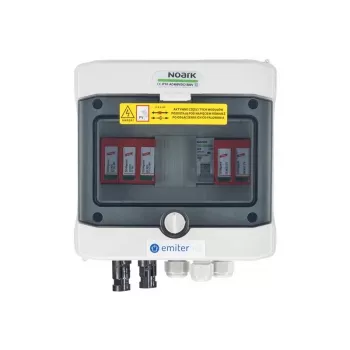 EMITER Switchgear Attached DCAC Hermetic IP65 EMITTER s Dehn 1000V Typ 2 DC prepäťový zvodič, 1 x PV-string, 1 x MPPT // og. AC Dehn Typ 2, 16A 1-F