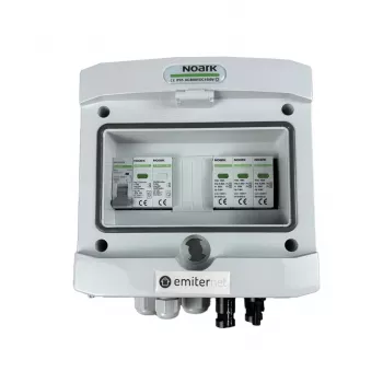 EMITER Rozvádzač pripojený DCAC Hermetic IP65 EMITTER s Noark 1000V Typ 1+2 DC prepäťovou ochranou, 1 x PV-String, 1 x MPPT // a AC Noark Typ 1+2, 10A 1-fázový