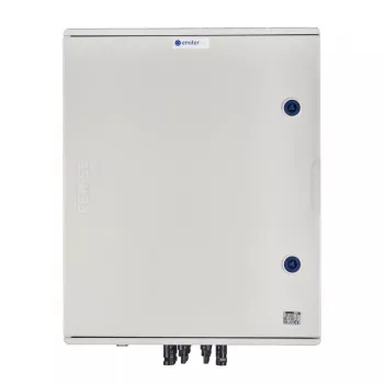 EMITER rozvádzač DCAC hermetický IP66 EMITTER s DC prepäťovou ochranou Dehn 1000V Typ 1+2, 4 x PV-string, 4 x MPPT // Ogr. AC Dehn Typ 1+2, 100A 3-fázový, FR 100A, Syg. fáz + zásuvka
