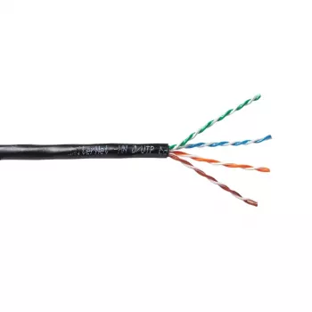 EmiterNet Outdoor gélom plnený UTP Cat.5e kábel, plná meď, 4x2x0,5mm, PE plášť, čierny, 305m