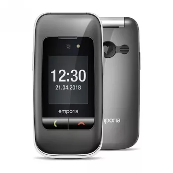 Emporia ONE V200i skladací telefón, 2,31-palcový displej, Dual-SIM, SOS tlačidlo, Space Grey/strieborná