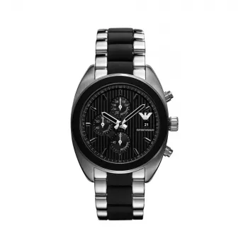 Emporio Armani AR5952 pánske chronograph quartz hodinky 43 mm čierny silikón