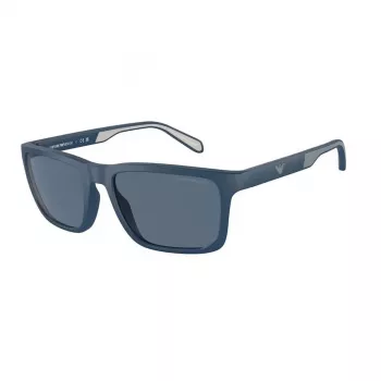 EMPORIO ARMANI EA4219-576380 pánske hranaté slnečné okuliare - matná čierna obruba, sivé sklá, 57 mm