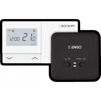 ENGO Controls E901-WIFI smart priestorový termostat, na batérie, biely