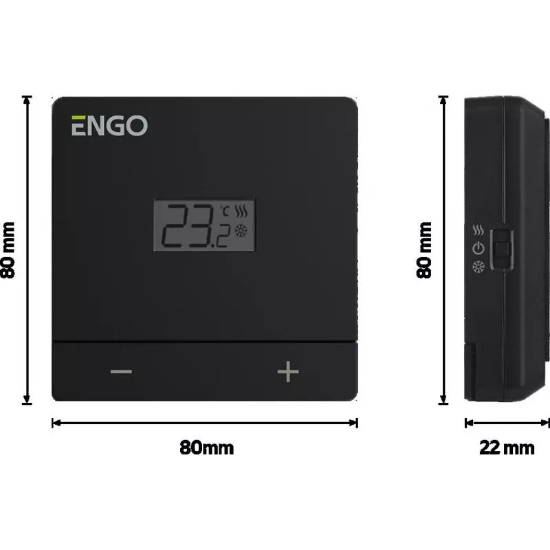 ENGO Controls EASY-230B bezdrôtový denný programovateľný izbový termostat