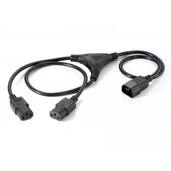 Equip 112210 napájací rozdeľovací kábel, 1,6 m, C14 na 2x C13, čierny