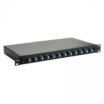 Equip 12-portová optická zváracá krabica, LC Duplex, OS2 Singlemode, 1U rackmontáž, osadená, čierna