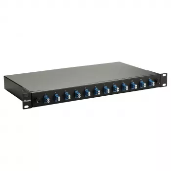 Equip 12-portová optická zváracá krabica, LC Duplex, OS2 Singlemode, 1U rackmontáž, osadená, čierna