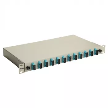 Equip 12-portová optická zváracía krabica, SC Duplex, OM3, 1U rackmount, osadená, sivá