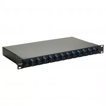 Equip 12-portová optická spájacia krabica, SC duplex, OS2, 1U, plne osadená, čierna (591909)