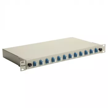 Equip 12-portová LC Duplex OS2 optická zváracía krabica, 1U rackmontáž, sivá