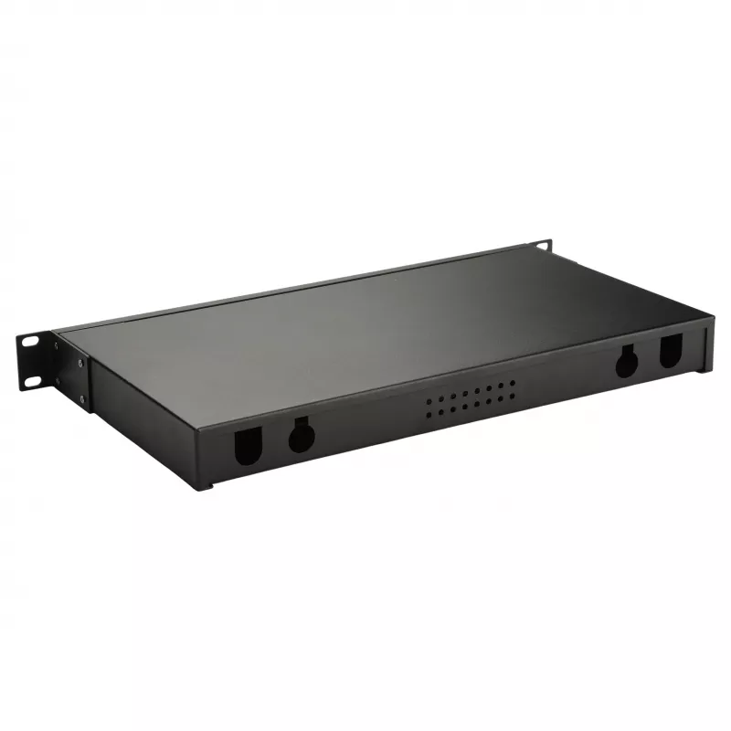 Equip 19 palcová 1U Sklolaminátová space-box bez panelu, Oceľ čierna