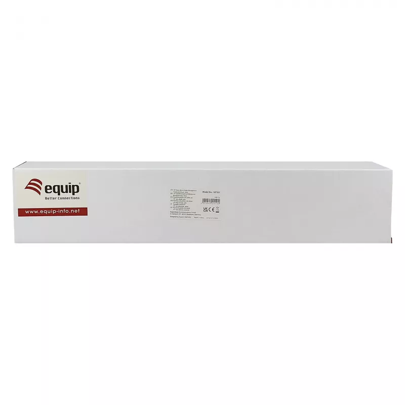 Equip 19-palcový panel na vedenie káblov s 5 plastovými krúžkami, oceľ, 1U, RAL7035