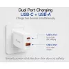 Equip 2-portová USB-C PD3.0/USB-A GaN nástenná nabíjačka 20W, biela, balenie 25 kusov