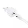 Equip 2-portová USB-C PD3.0/USB-A GaN nástenná nabíjačka 20W, biela, balenie 25 kusov