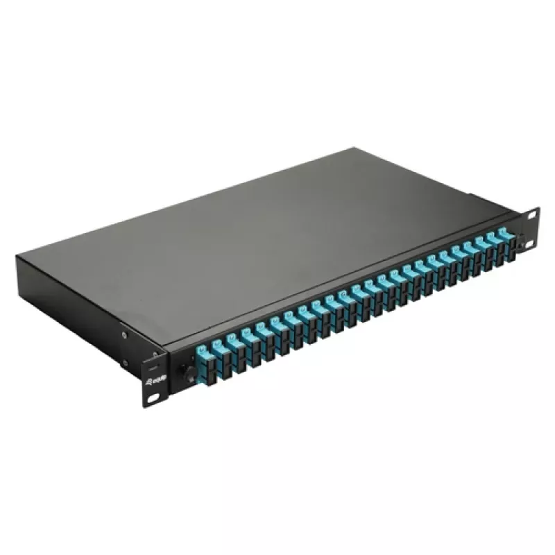 EQUIP 24-portová optická zváracá krabica, LC Duplex, OM3, 1U, osadená, Čierna