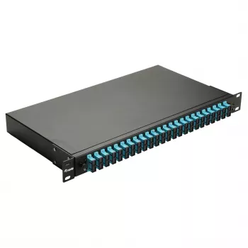 Equip 24-portová optická spájacia krabica, SC Duplex, OM3, 1U, osadená, čierna
