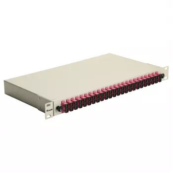 Equip 24-portová SC Duplex OM4 optická zváračská krabica 1U rackmount, osadená, sivá
