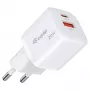 Equip 245526 2-port USB-C PD3.0 / USB-A GaN 20W nástenná nabíjačka, biela
