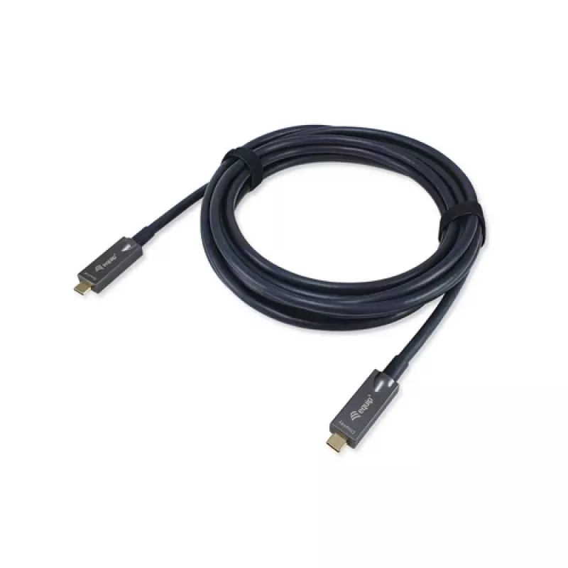 EQUIP 578203 USB-C na USB-C aktívny optický kábel 7,5 m 4K@60Hz 10Gbit/s PD 60 W čierny
