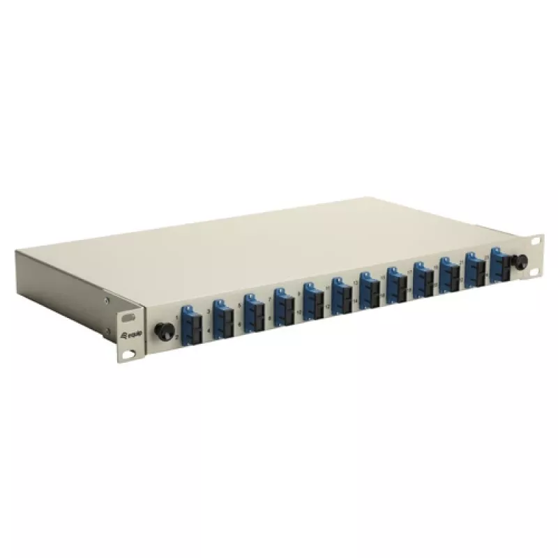Equip 591911 12-portová SC duplex optická zváracá krabica, OS2, 1U, kompletne vybavená, sivá