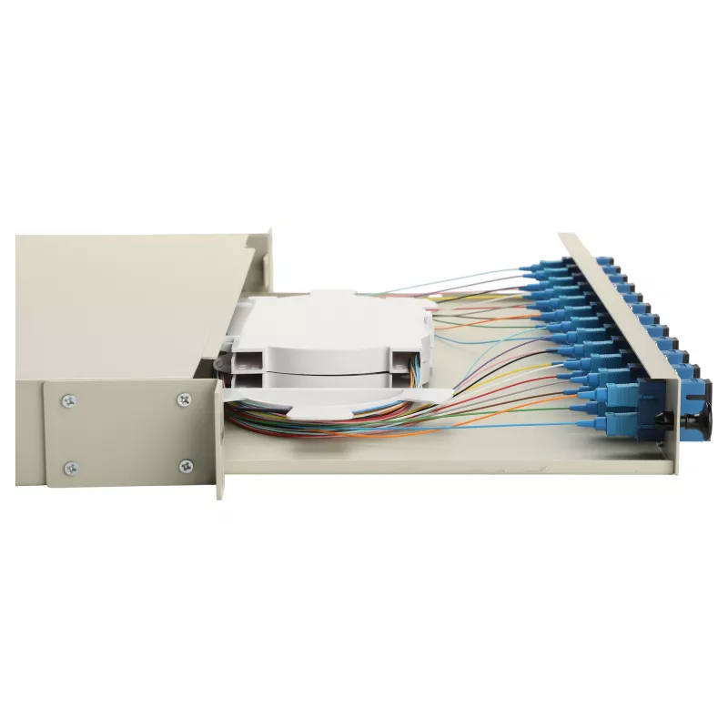 Equip 591911 12-portová SC duplex optická zváracá krabica, OS2, 1U, kompletne vybavená, sivá
