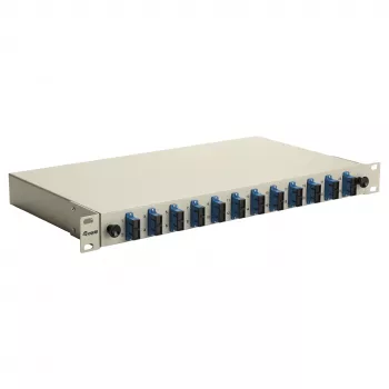 Equip 591911 12-portová SC duplex optická zváracá krabica, OS2, 1U, kompletne vybavená, sivá