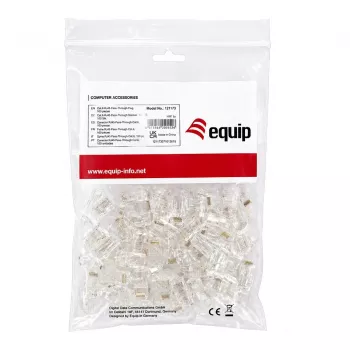 Equip Cat6 RJ45 UTP nechránená sada konektorov (100 kusov) - transparentná