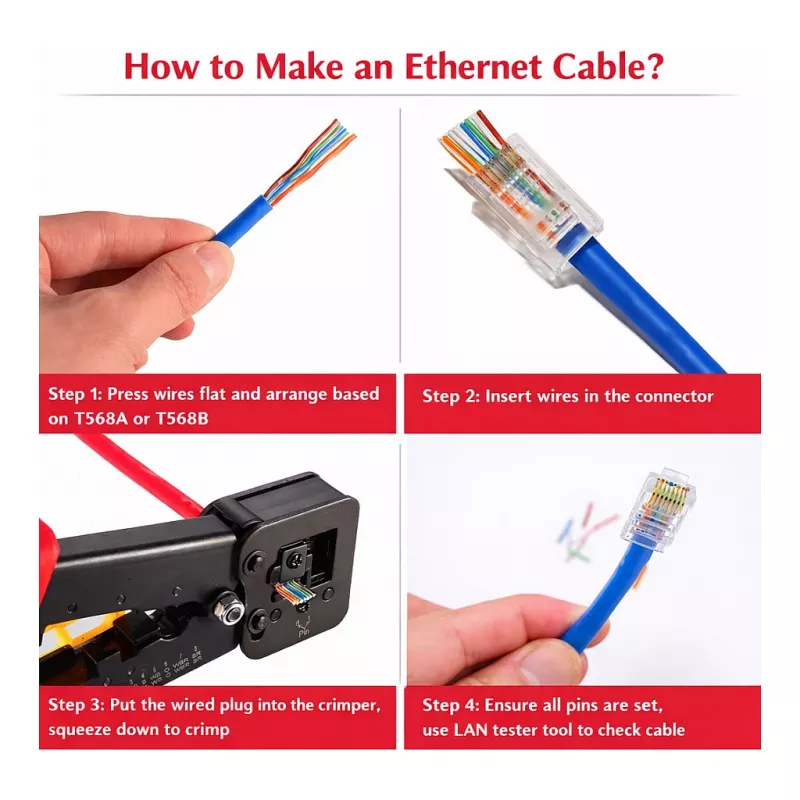 Equip Cat6 RJ45 UTP nechránená sada konektorov (100 kusov) - transparentná