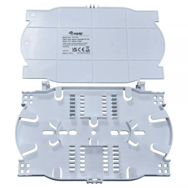 Equip sklolaminátová spájacia kazeta 2x12 – tray, veko a 2 držiaky vlákien