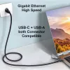 Equip GigaBit USB-C+A na RJ45 adaptér, čierny