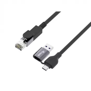 Equip GigaBit USB-C+A na RJ45 adaptér, čierny