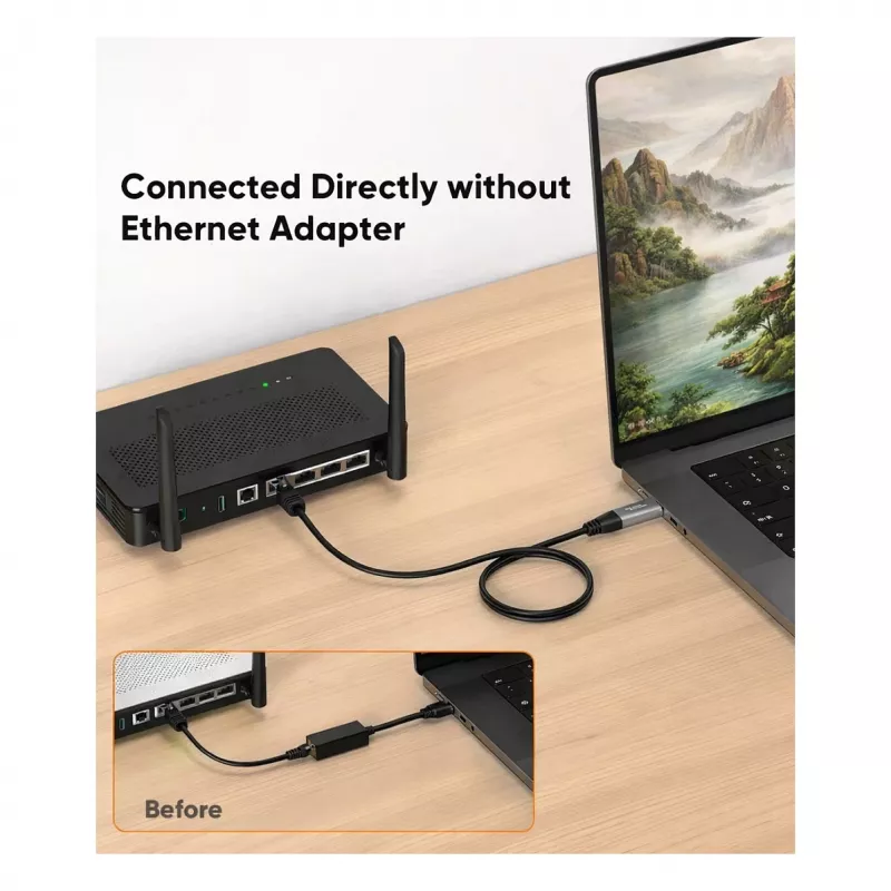 Equip Gigabit USB-C / USB-A na RJ45 Ethernet adaptér - čierna