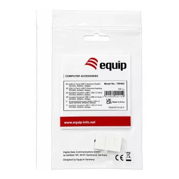 Equip Keystone Coupler USB 3.2 Gen 2 USB-C na USB-C konektor samica na samicu, biela