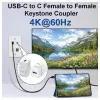 Equip Keystone Coupler USB 3.2 Gen 2 USB-C na USB-C konektor samica na samicu, biela