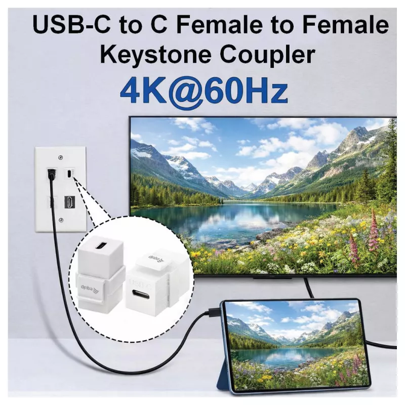 Equip Keystone Coupler USB 3.2 Gen 2 USB-C na USB-C konektor samica na samicu, biela