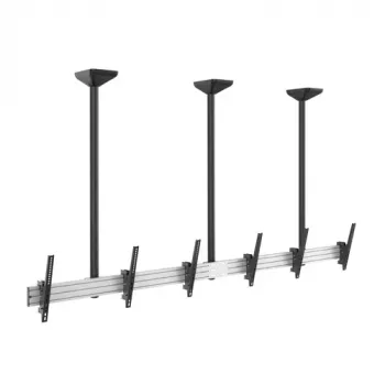 Equip Pro Trojitý stropný držiak monitorov pre displeje 45-50", 50 kg, čierny/strieborný 650374