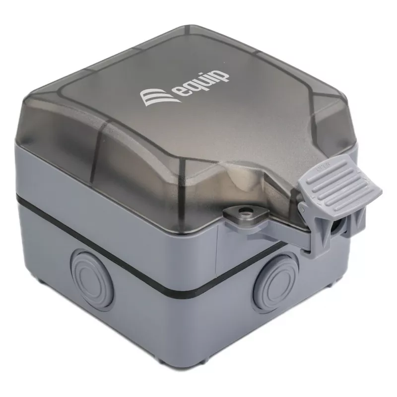 EQUIP nástenná zásuvka 1-port Keystone nechránená vonkajšia sivá IP44