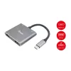 EQUIP USB-C 4-in-1 Dual-HDMI adaptér so 100W PD, 4K MST, hliník