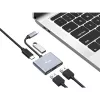 EQUIP USB-C 4-in-1 Dual-HDMI adaptér so 100W PD, 4K MST, hliník
