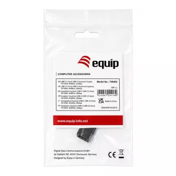 Equip USB-C keystone spojka, USB 3.2 Gen 2, USB-C konektor samica na samicu, čierna