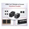 Equip USB-C keystone spojka, USB 3.2 Gen 2, USB-C konektor samica na samicu, čierna