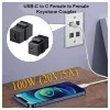 Equip USB-C keystone spojka, USB 3.2 Gen 2, USB-C konektor samica na samicu, čierna